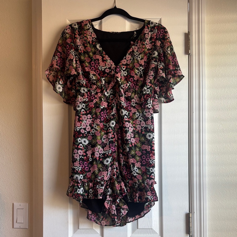 Floral Ruffle Hem romper